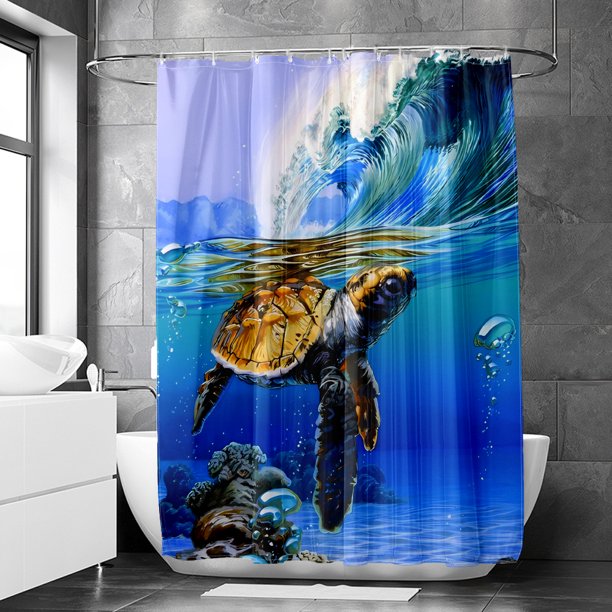 Sea Turtle Shower Curtain,M150*180cm,Bathroom Decor