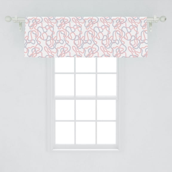 Ambesonne Ropes Window Valance, Repetitive Nautical Knot Material Motifs on Plain Background, Curtain Valance for Kitchen Bedroom Decor with Rod Pocket, 54" X 18", Coral Purpleblue