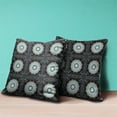 thumbnail image 3 of Moonflower Mandala Indoor/Outdoor Pillow in Black Green 26x26, 3 of 4