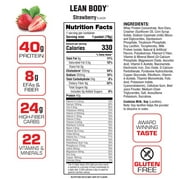 Labrada Nutrition Lean Body Nutrition Shake, Strawberry Ice Cream, 80 Count