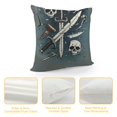 thumbnail image 4 of Throw Pillow Cover, Decorative Pillow Covers, Throw Pillow Case, Nautical Skull Sailing Parrot Cartoon Vintage, Decorative Throw Pillow Covers, Pillow Cover, 4 of 5