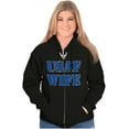 thumbnail image 4 of US Air Force USAF Wife Proud Spouse Zip Hoodie Sweatshirt Women Brisco Brands S, 4 of 6