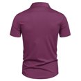 thumbnail image 4 of pstuiky camisetas para hombre, Camisa informal de negocios de color liso con solapa y botones de manga corta para hombre camisetas de hombre s, 4 of 6