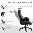 thumbnail image 6 of Vinsetto Big and Tall Office Chair, PU Leather Desk Chair 400lb, Black, 6 of 8