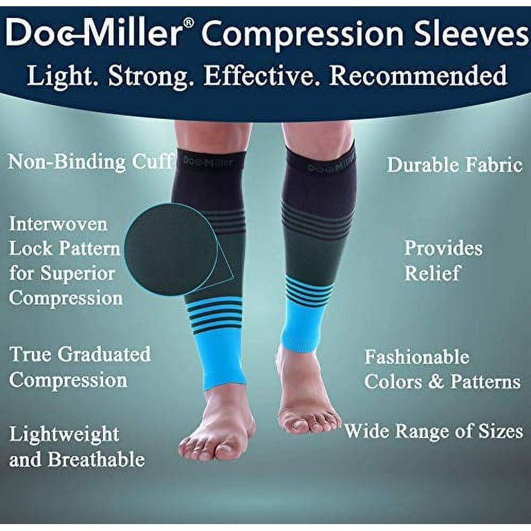 Doc Miller Calf Compression Sleeve Men and Women 20-30 mmHg, Shin Splint  Compression Sleeve, Medical Grade Socks for Varicose Veins and Maternity 1