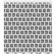 thumbnail image 3 of Ambesonne Abstract Shower Curtain, Retro Dotted Squares, 69"Wx75"L, Black and Coconut, 3 of 3