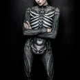 thumbnail image 6 of Tisuna Womens Halloween Onesie Skeleton 3D Printing Romper Long Sleeve Stand Collar Jumpsuit Stretchy Ladies Theme Party Stage Performance Tight Bodysuit Size L, 6 of 9