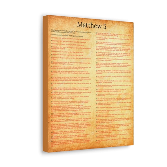 Scripture Walls Matthew 5 Sermon on the Mount Gold Christian Wall Art Print Ready to Hang Unframed