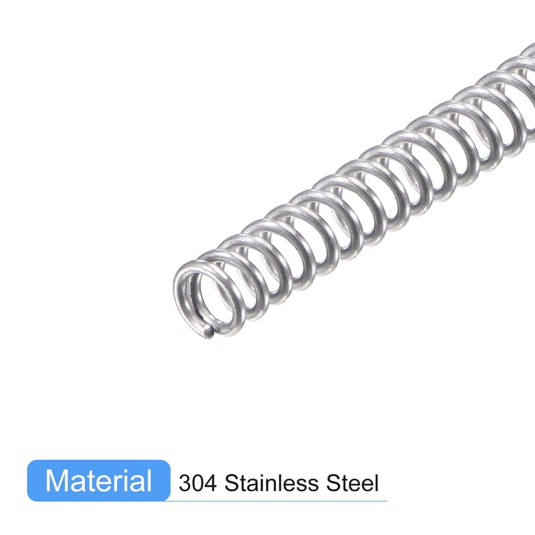 100 Ressorts à Compression En Acier Inoxydable 304 - Diamètre Fil 0,5mm, Diamètre Extérieur 6mm, Longueur 25mm (lot De 100)