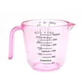 thumbnail image 5 of Tssuoun 3 Sizes Measuring Cup Jug Clear Plastic Baking Kitchen Set Flour Water Pink 300ml, 5 of 8