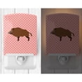thumbnail image 2 of Caroline's Treasures BB7936CNL Wild Boar Pig Pink Check Ceramic Night Light, 6x4x3", multicolor, 2 of 2