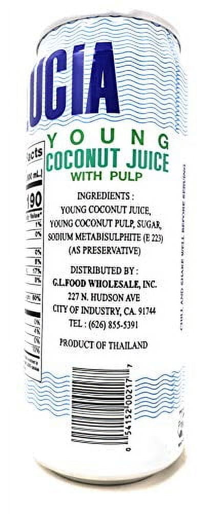 Lucia Young Coconut Juice with Pulp (6 Pack, Total of 101.4fl.oz)