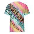 thumbnail image 5 of Summer Saving Wycnly Womens Tops Dressy Casual Going out Fashion Comfy Lightweight Loose Fit Pullover Tees Shirts Summer Short Sleeve Crewneck Tops Leopard Print Blouse Multicolor XXL, 5 of 5