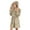 Khaki, variant on Abomasnow Womens Fuzzy Robe Mid Length Bathrobe Belted Soft Bath Robes Plush Kimono Robe with Pockets Fall Winter Spa Robes