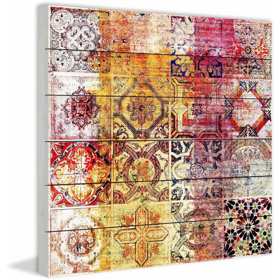 Parvez Taj  'Nador' Painting Print on White Wood - Multi-Color 32 x 32