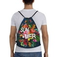 thumbnail image 2 of Easygdp Summer Birds and Flowers Drawstring Backpack, Beach Sackpack, Travel Sackpack Lightweight for Sports, Gym, Travel, Swimming - Small, 2 of 9