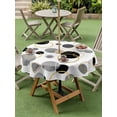 thumbnail image 4 of Outdoor Tablecloths with Umbrella Hole & Zipper, Black Polka Dots Round Tablecloths 60 Inch, Modern Abstract Art Waterproof Table Cloth, Patio/Pool/Picnic Table Covers, 4 of 8