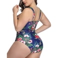 thumbnail image 4 of Trajes de baño de una pieza de talla grande con cruz frontal para mujer Trajes de baño con control de barriga Adepaton HMHZ263-5, 4 of 7