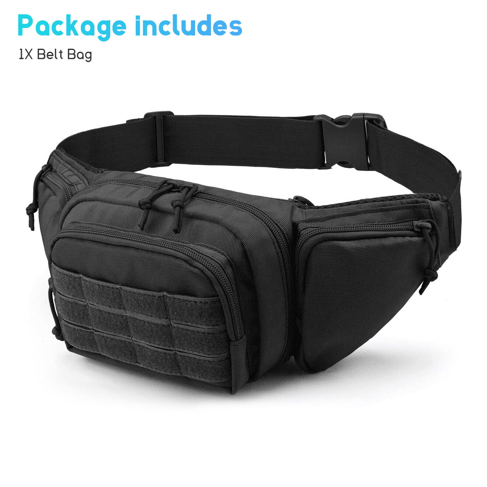 Lovollect Black Fanny Pack Waist Bag for