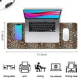 thumbnail image 5 of Long Mouse Pads for Desk,Brown and Black Leopard Print Desk Mats on Top Of Desks, Desk Mouse Pad Extra Large with 3mm Non-Slip Base and Stitched Edge for Gaming,Office,Work,Home 31.5"x11.8", 5 of 6