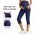 thumbnail image 2 of Bovxnpu Maternity Capris Pants Over Belly Workout Activewear Yoga Pants Maternity Capris Pants High Waist Stretch Belly Support Summer Shorts, 2 of 8