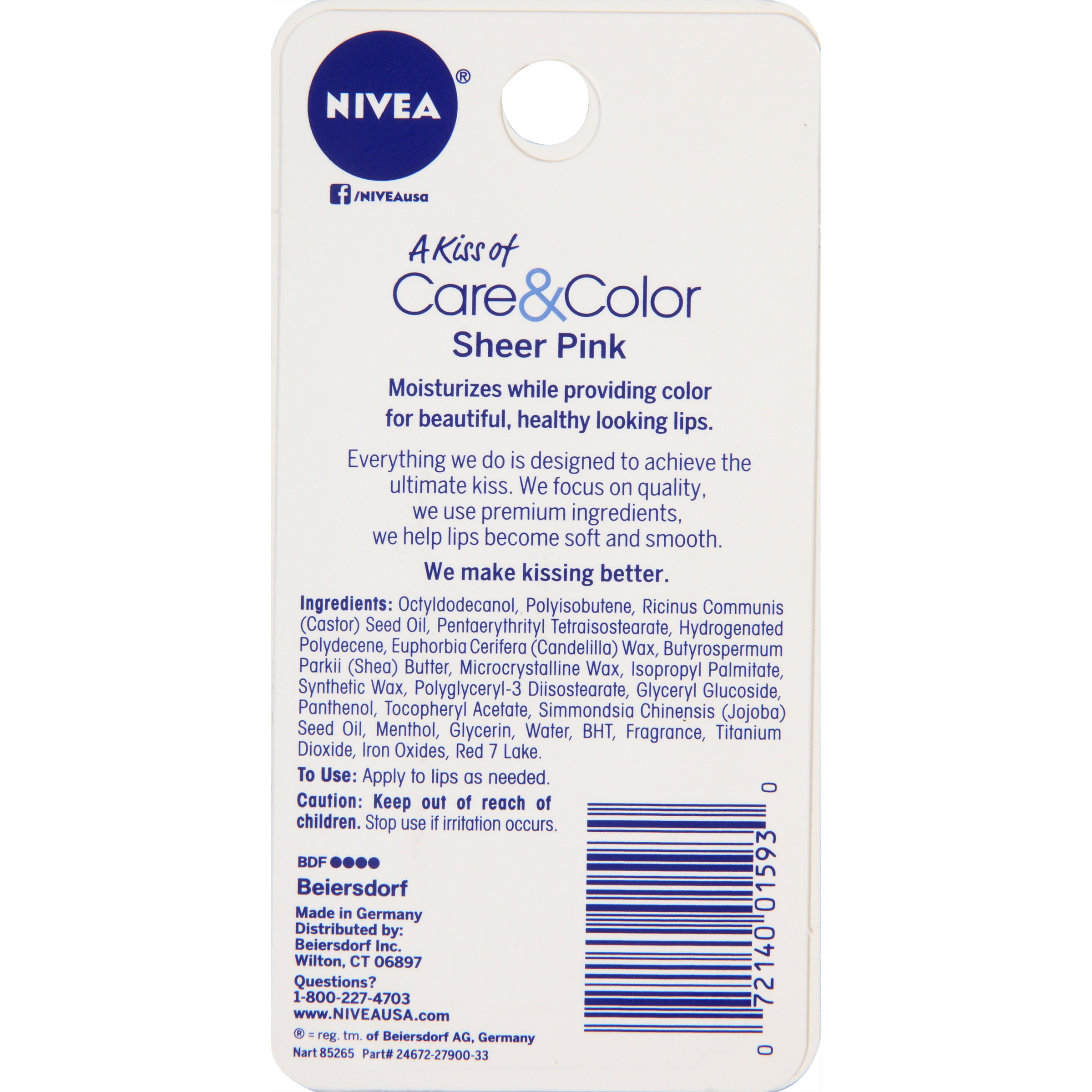 NIVEA Care & Color Sheer Lip Care, Pink, 0.17 Oz - image 3 of 4