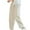 Beige, variant on Zkozptok Men's Cotton Pants Casual Sport Wide Leg Sweatpants with Pockets Lightweight Drawstring Trousers with Pockets