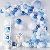 Crislove Balloon Arch Garland Kit, 127Pcs Latex Macaron Blue White Confetti Balloons, Metallic Blue Party Balloons for Birthday, Baby Shower, Wedding Decoration, Blue