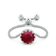 thumbnail image 2 of ANGARA Natural Multi Prong-Set 1 ct Ruby Solitaire Bolo Ring in 14K White Gold for Women (Size-6mm) | July Birthstone Jewelry for Her | Natural Ruby Rings, 2 of 9