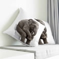 thumbnail image 4 of Throw Pillow Covers 16x16 Inch, Funny Elephants Decorative Pillow Cases for Couch Sofa Bed, Cute Art Fun Lovely Animals on Toilets Cotton Linen Square Home Decor Pillowcases with Hidden Zipper, 4 of 7