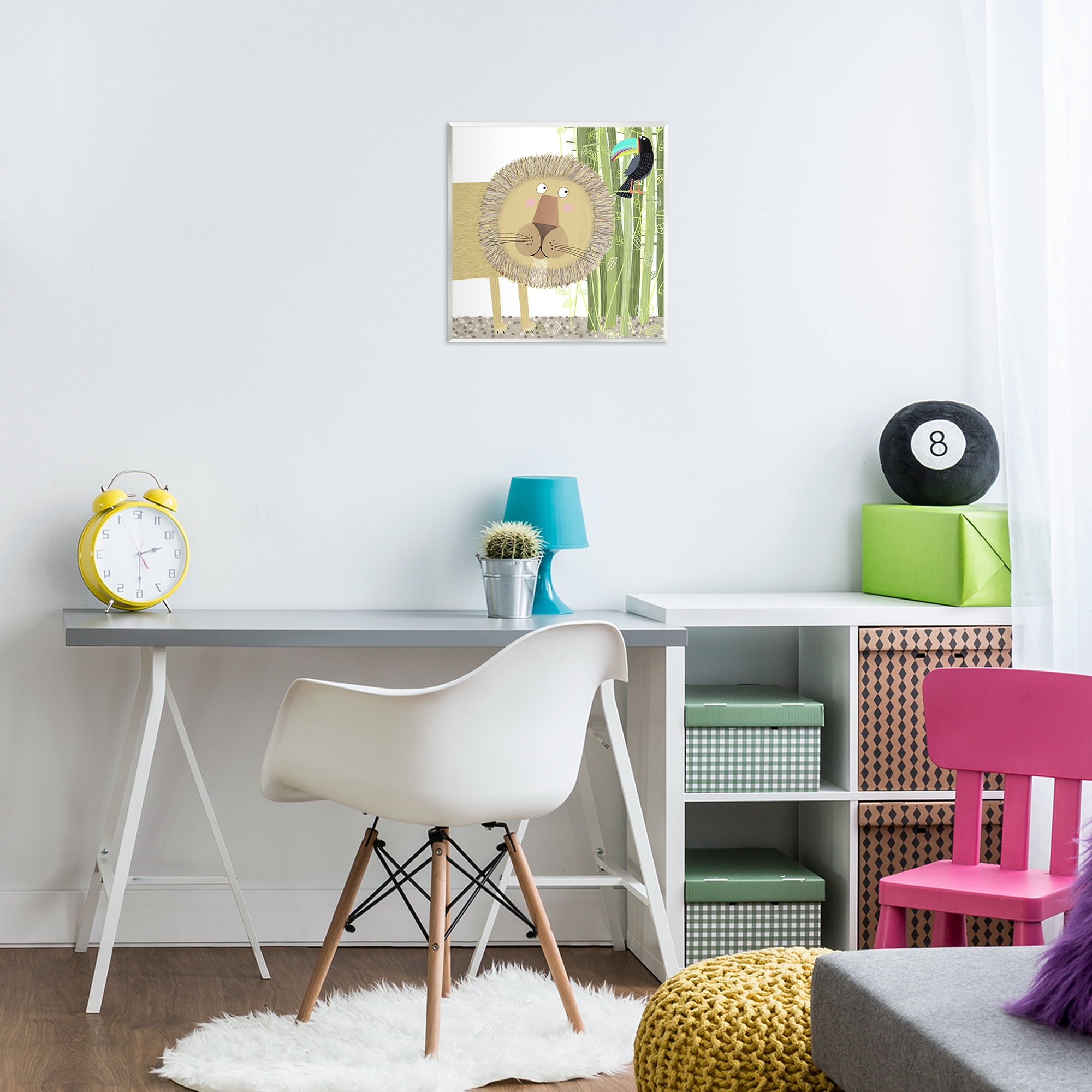 Stupell Industries Lion with Bamboo Trees & Toucan Wall Plaque Art, design by Carla Daly