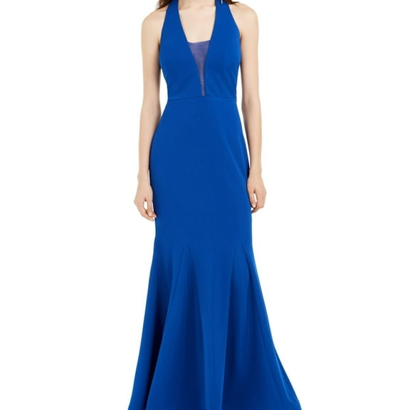 Jump Apparel Womens Mesh-Inset Fit & Flare Dress, Blue, Juniors, 9/10