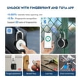 thumbnail image 3 of Tuya Smart Fingerprint Padlock Electronic Door Lock APP Remote Unlock Waterproof Security Protection ,Easy Installation, 3 of 7