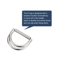 thumbnail image 3 of Doble D-Anillo Hebillas, 6uds 40mm(1,57") Metal Ajustable Multiuso D Anillos para Ropa Cintura Vestido Correas Bolsos Bufanda, Plateado Tono, 3 of 5