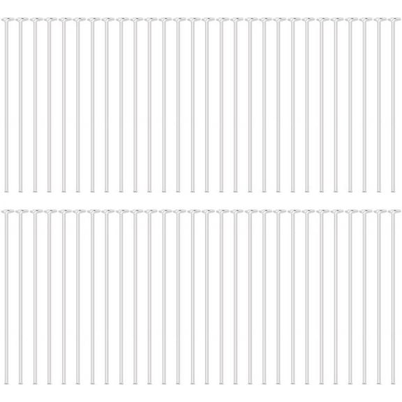 60Pcs 925 Sterling Silver Flat Head Pins 24 Gauge Silver Flat Coin Head Pins for Earring DIY Jewelry Making Findings 1.2inch Long for DIY