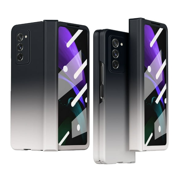 K-Lion for Samsung Galaxy Z Fold 2 Slim Gradient Colorful Case, Fashion Style Hinge Protection Camera Protection Anti-Scratch Shockproof Folding Case for Samsung Galaxy Z Fold2 7.6 inch, Black/White