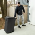 Hyper Tough 45 Gallon Wheeled Heavy Duty Plastic Garbage Can, Attached