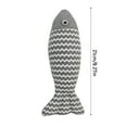 thumbnail image 2 of Interactive Cat Toys Knitted Fish Shaped Plush Toy with Chevron Pattern Soft Stuffed Animal Pillow for Home Decor or Playroom Use Touch Activated Toy Interactive Kitten Exercise Toy Cat Kicker Toys, 2 of 4