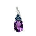 thumbnail image 2 of AoneJewelry 1.35 Cttw Oval Amethyst & Blue Diamond Pendant Necklace in 14k White Gold, 2 of 5
