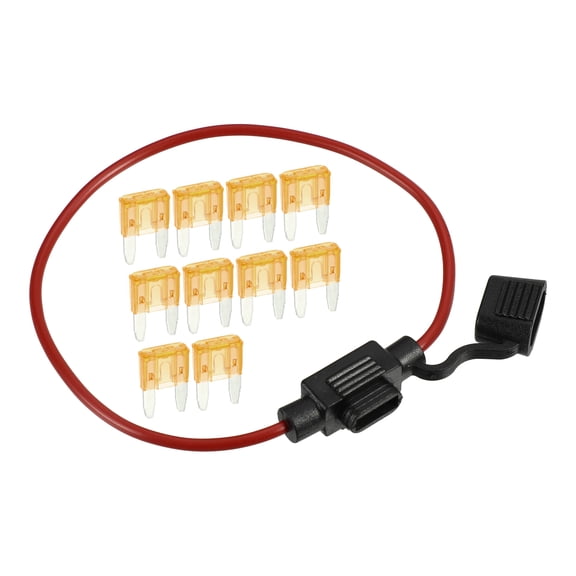 Unique Bargains 1 Set 5A Mini Blade Stye Fuse 16 AWG Fuse Holder 16 Gauge Fuse Holder Blade Style Inline Fuse Holder