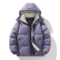 thumbnail image 2 of Hrsba Men's Puffer Jacket, Mens Parka Winter Coats Solid Color Hooded Full Zip Long Sleeve Thickened Fleece Lined Jacket, 2 of 3