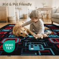thumbnail image 4 of ODIKA 8'x10' Washable Area Rug Non-Slip Chair-Friendly Mat Dice Arcade Console Icons Throw Alfombra Video Led Desk Gamer Flowing Dynamic for Dining Room, Large Office, Lounge, 4 of 7