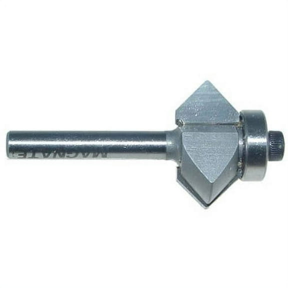 Magnate 773 Side V-Grooving Carbide Tipped Router Bit — 90 Degree; 1/2" Cutting Height; 1/4" Shank Diameter; 1-1/2" Shank Length; 1-1/8" Overall Diameter; 2 Flute