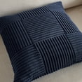 thumbnail image 4 of Fancy Homi Set of 2 Navy Blue Boho Decorative Throw Pillow Covers 18x18 inch for Living Room Bedroom Couch Bed Sofa, Modern Farmhouse Home Decor, Soft Striped Plaid Corduroy Accent Cushion Case, 4 of 5