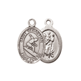 thumbnail image 2 of Pewter Saint Sebastian Surfing Medal Pendant on 24 Inch Endless Rhodium Plated Heavy Curb Brass Chain, Catholic Religious Necklace -Made in USA- Deluxe Velvet Gift Box, 2 of 6