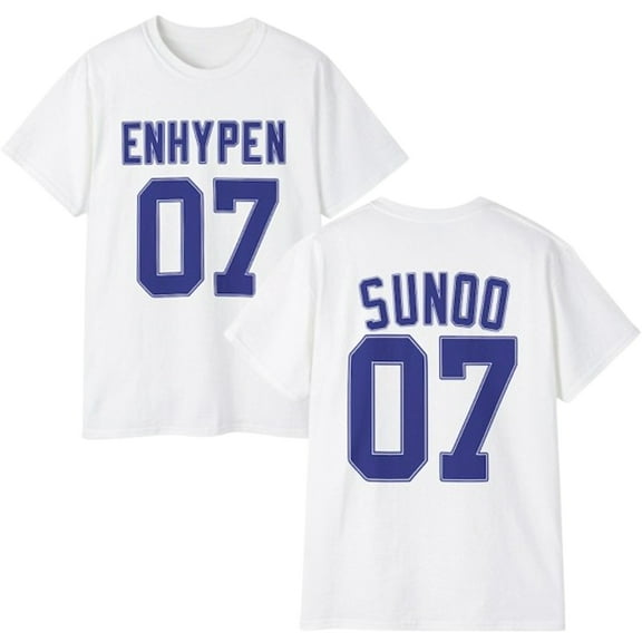 Enhypen Merch Unisex Number T-Shirt – Casual Kpop Graphic Tee for Fans, Short Sleeve Cotton Top for Men & Women