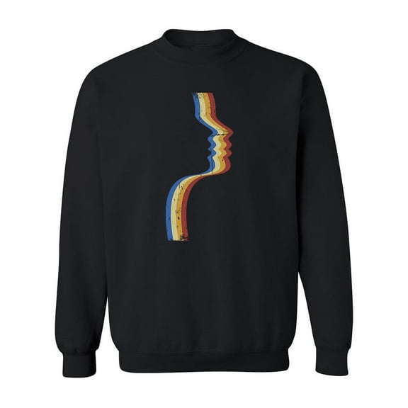 Retro Face Silhouette Sweatshirt Men -Image by Shutterstock, Male 3X-Large
