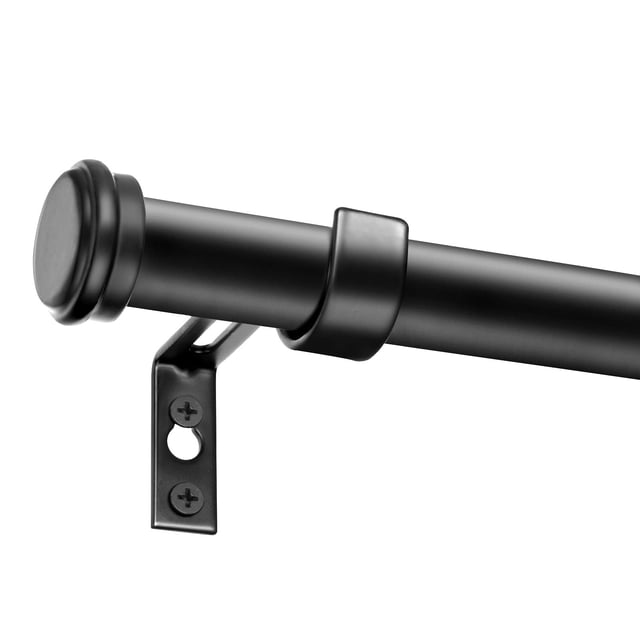 Barra de Cortina Zeerobee Ajustable Negra de 1 Pulgada Resistente
