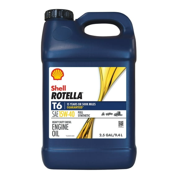 ROTELLA T6 FULL SYNTHETIC 15W40 MOTOR OIL, 2 / 2.5 GALLON CASE