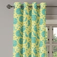 thumbnail image 2 of Ambesonne Moon Grommet Curtain, Grunge Style Moon Phases, 50" x 108", Yellow Turquoise Teal, 2 of 6
